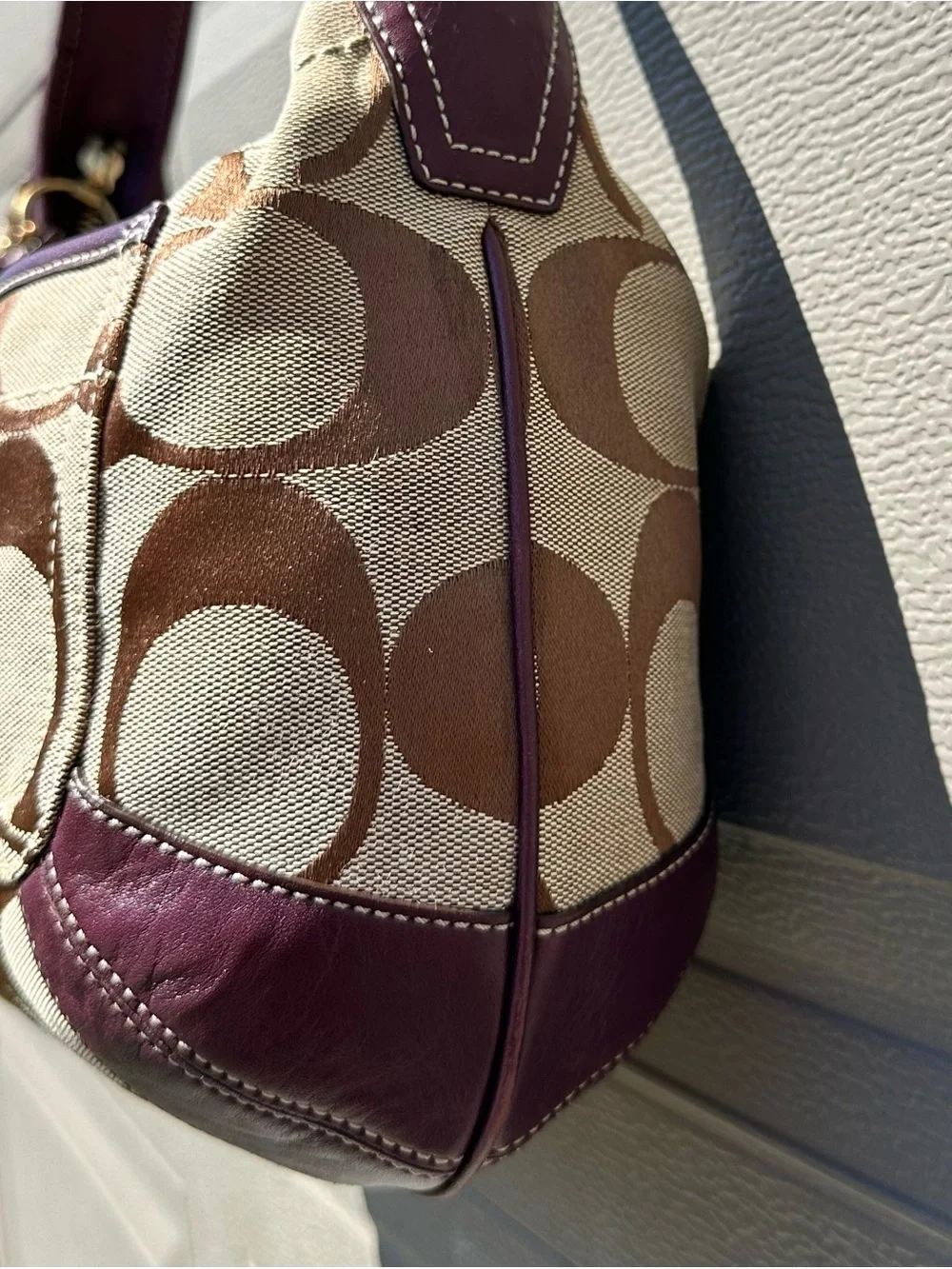 Vintage Y2K 2000s Preppy Coach 11290 Signature C Canvas Hobo Shoulder Bag